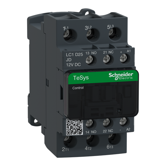 Schneider Electric-LC1D25JD-TeSys LC1D - contacteur - 3P - AC-3 440V - 25A - bobine 12Vcc