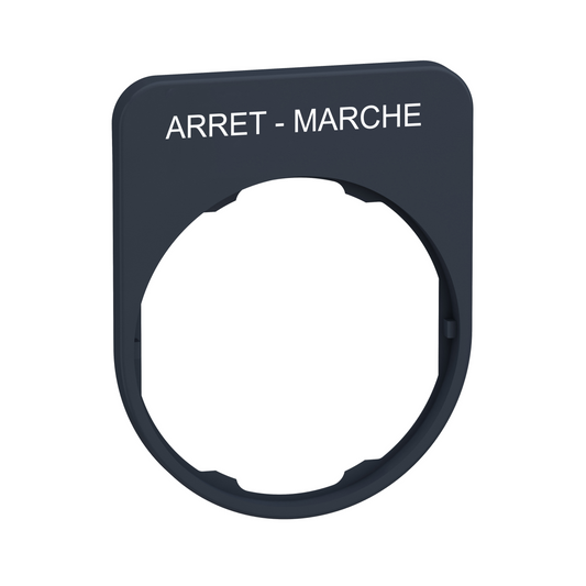 Schneider Electric-ZBYFP2166-Harmony - porte-étiquette plate 30x40 - flush - plastique noir - ARRET-MARCHE