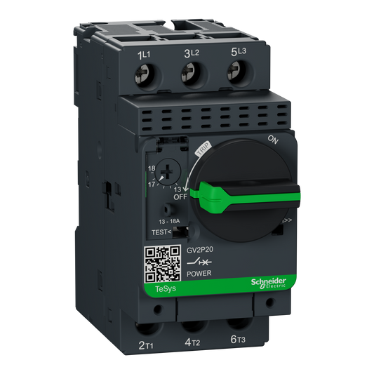 Schneider Electric-GV2P20-TeSys GV2P - disj. moteur - 13..18A - 3P 3d - déclencheur magnéto-thermique