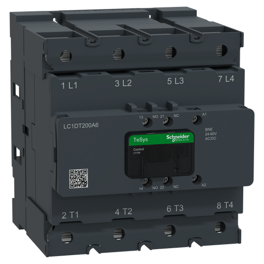 Schneider Electric-LC1DT200A6BNE-TeSys Deca Advanced - CTR Deca Cosse 200A 4P 24-60V ACDC