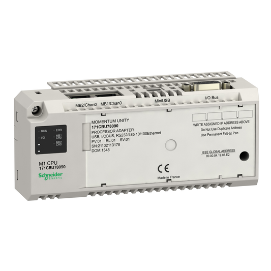 Schneider Electric-171CBU78090-Momentum - Unity m1 cpu - rs232/485 rs485 usb iobus