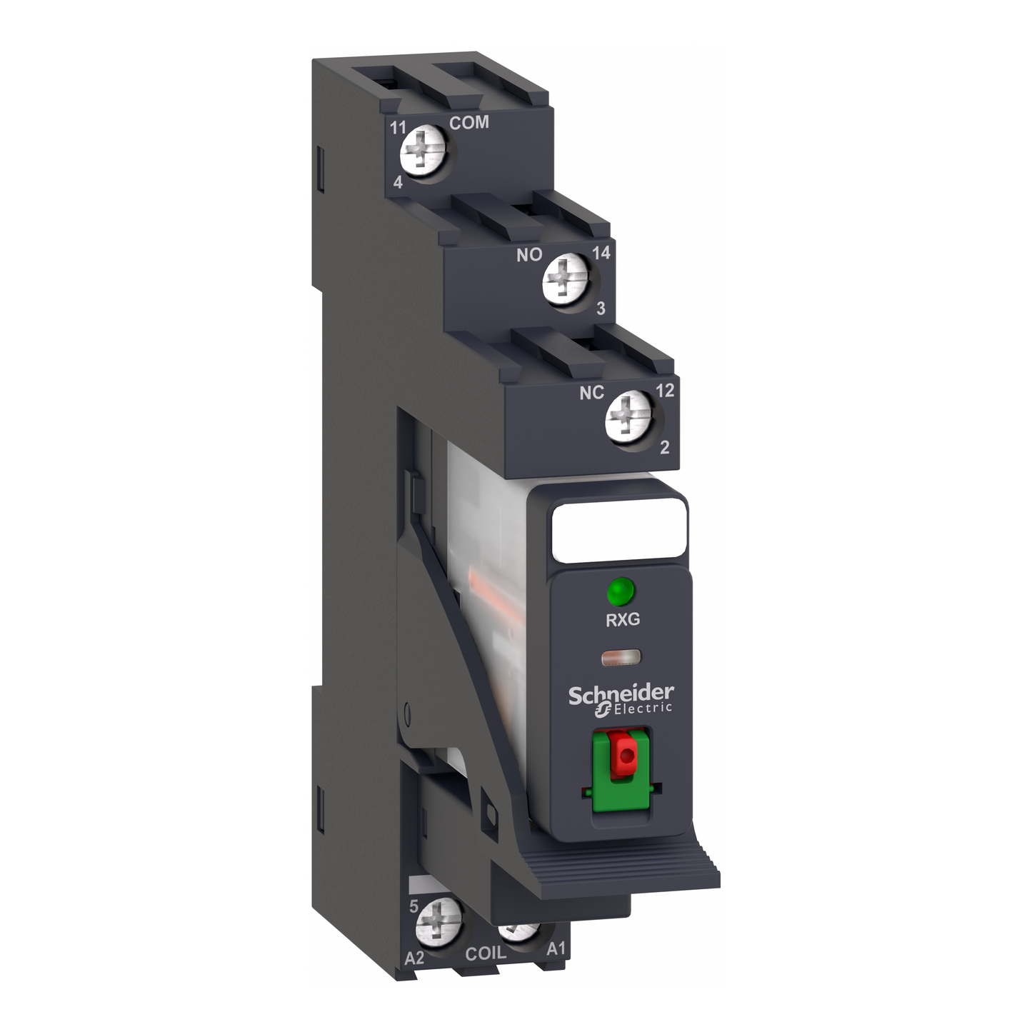 Schneider Electric-RXG12P7PV-Harmony  RXG - relais embroc monté sur embase - test + DEL - 1OF 10A - 230VAC