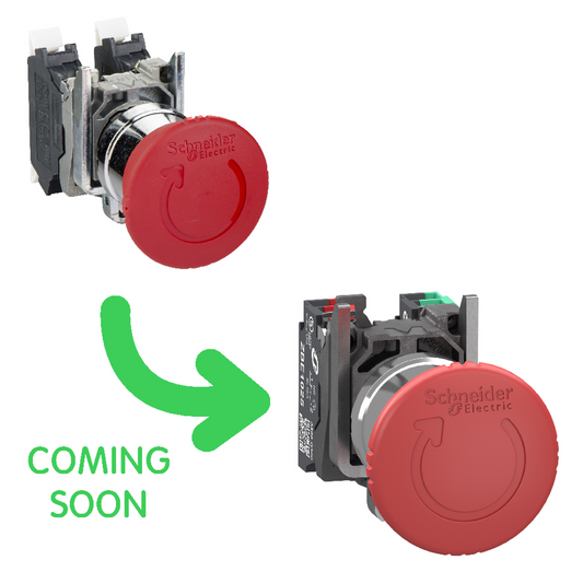 Schneider Electric-XB4BS84455-Harmony XB4 - arrêt urgence - Ø40 - pousser tourner - rouge - 1O+1F - push in
