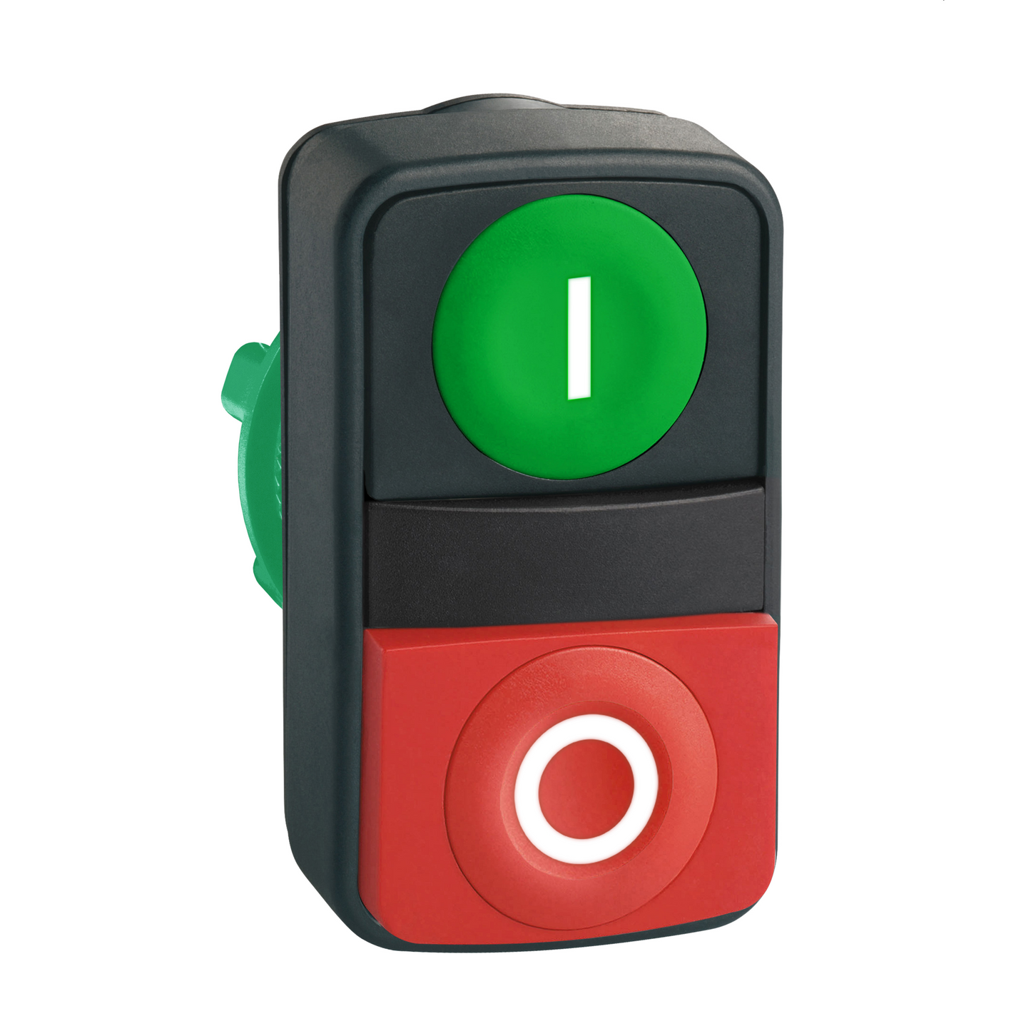 Schneider Electric-ZB5AL7341-Harmony XB5 - tête bouton double touche - Ø22 - marqué - vert/rouge