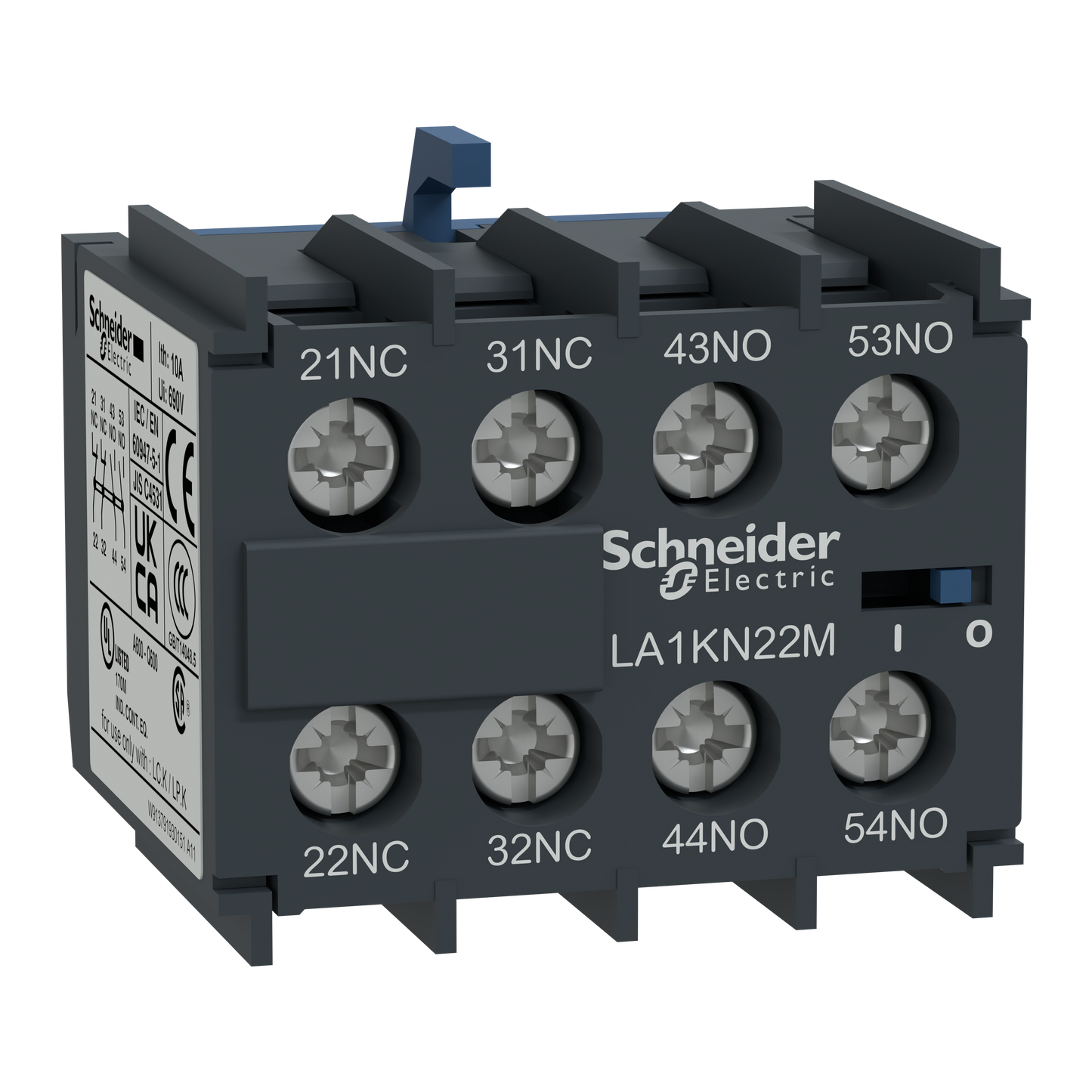 Schneider Electric-LA1KN22M-TeSys CA - bloc de contacts auxiliaires - 2F+2O - bornes à vis-étriers