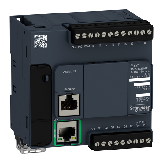 Schneider Electric-TM221CE16T-Modicon M221, contrôleur 16E/S PNP, port Ethernet+série, 24VCC