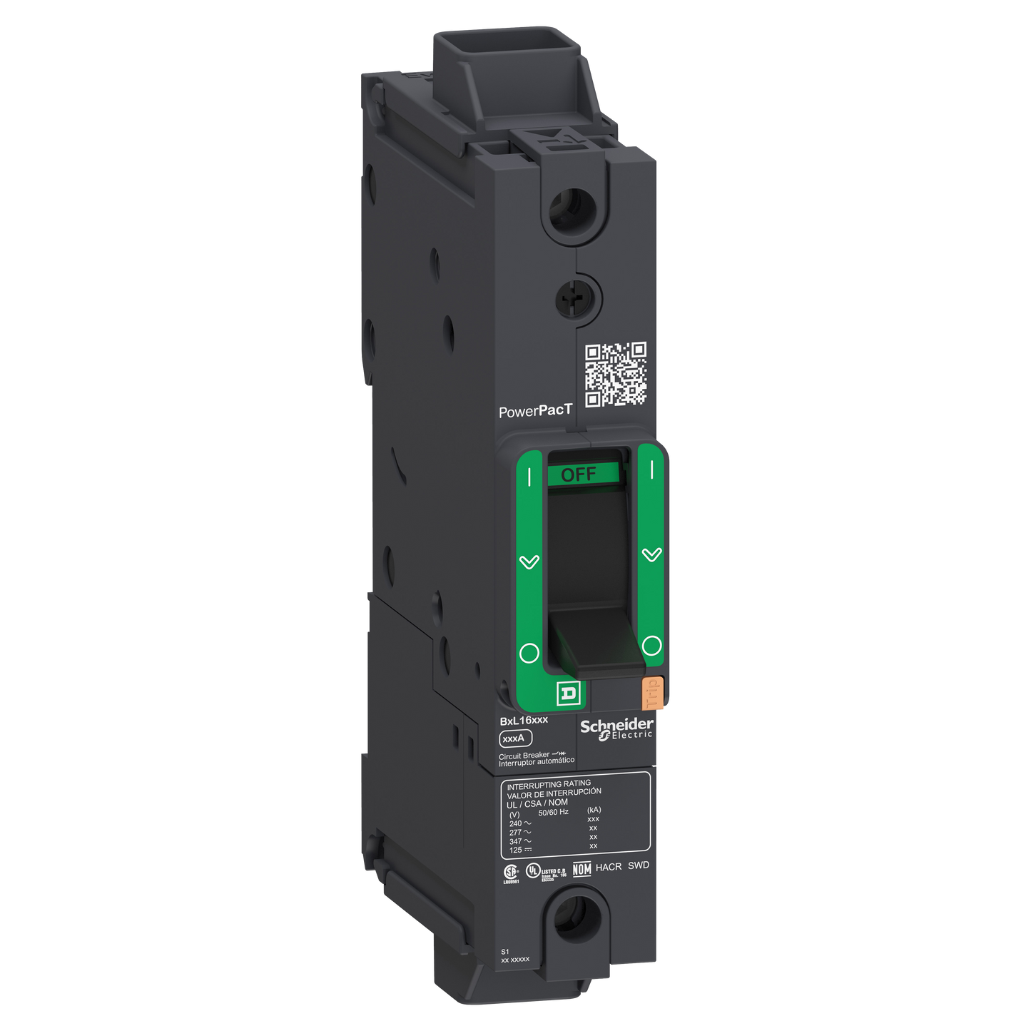 Schneider Electric-BGL16015-PowerPact B - disjoncteur BG - 35kA 347V - TM15D - 1P - Everlink