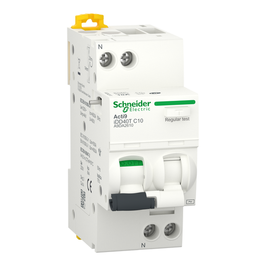 Schneider Electric-A9DA6616-Acti9 iDD40T - Disjoncteur dif. - 1P+N 16A - CrbC - 4500A/6kA - 300mA - Type AC