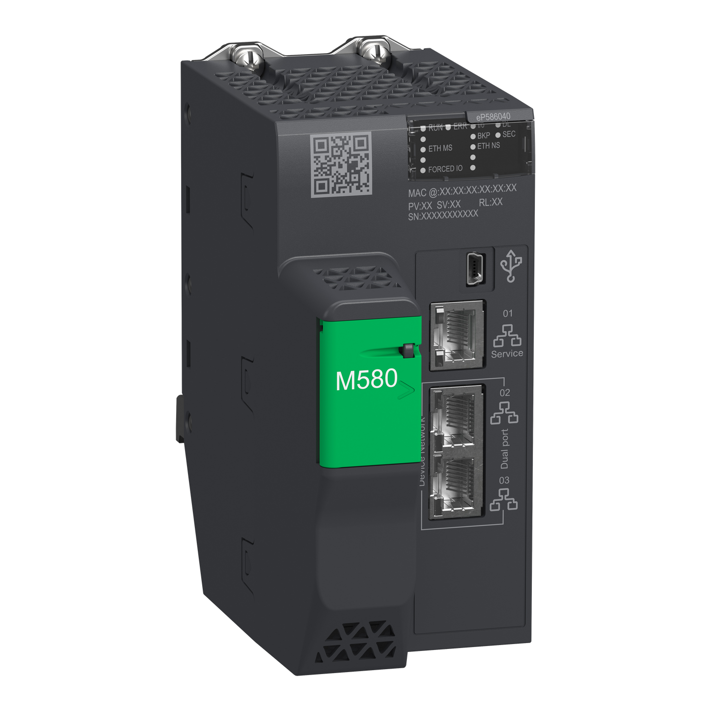 Schneider Electric-BMEP586040-Processeur M580, 64 MB Mém interne, 31 Stations RIO (X80 & QUANTUM IO)