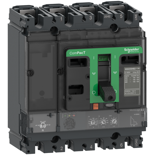 Schneider Electric-C25R42D160-ComPacT NSX250R - Disjoncteur - MicroLogic 2.2 160A - 4P4D - 200kA - fixe
