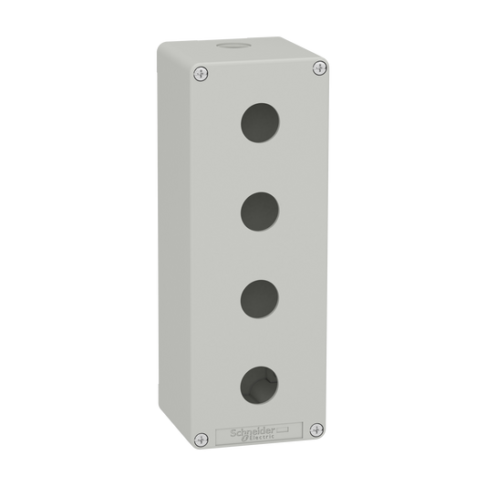 Schneider Electric-XAPD4504-Boite métal vide grise - M25 x1 - 4 trous 22 mm - 80x220x77 mm