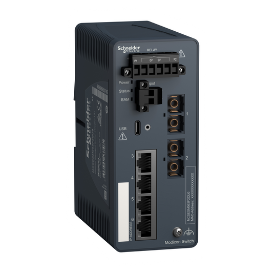Schneider Electric-MCSESM063F2CU0-Modicon Switch administré - 4 ports cuivre & 2 ports fibre multimode