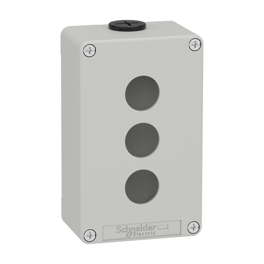 Schneider Electric-XAPD2203-Boite métal vide grise - M20 x2 - 3 trous 22 mm - 80x130x51,5 mm - UL cULus