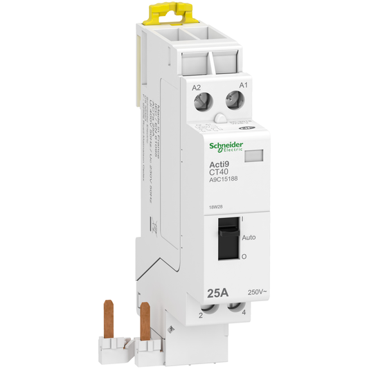 Schneider Electric-A9C15188-Acti9 iDT40 CTHC - Cont. à raccord. rapide Heures Creuses - 25A 2P - 2O - 230Vca