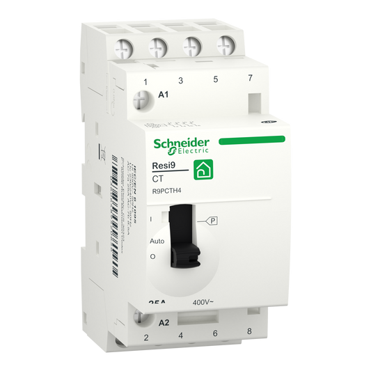 Schneider Electric-R9PCTH4-Resi9 - contacteur heures creuses - 4NO - 25A - commande manuelle