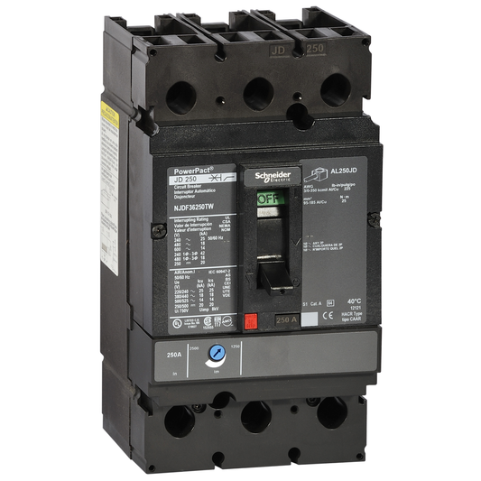 Schneider Electric-NJGF36250TW-PowerPact J - disjoncteur 250A - sans bornes - 35kA - TMD - 250 A - 3P 3d