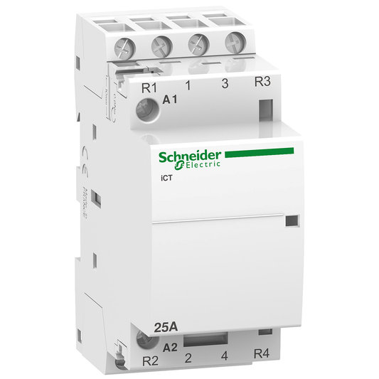 Schneider Electric-A9C20838-Acti9 iCT - Contacteur auxiliarisable - 4P - 25A - 2NO+2NF - 230/240Vca - 50Hz