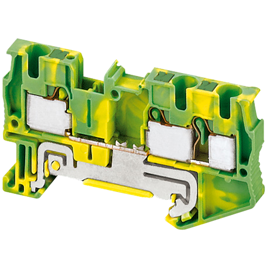 Schneider Electric-NSYTRP43PE-Borne push-in - pour conducteur de protection - 3 points - 4mm² - vert/jaune