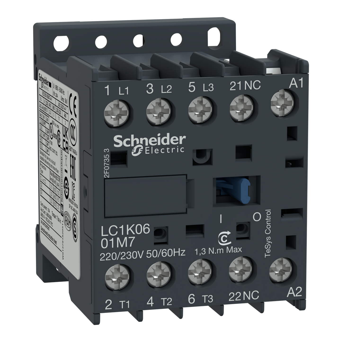 Schneider Electric-LC1K1201B7-TeSys LC1K - contacteur - 3P - AC-3 440V - 12A - bobine 24Vca