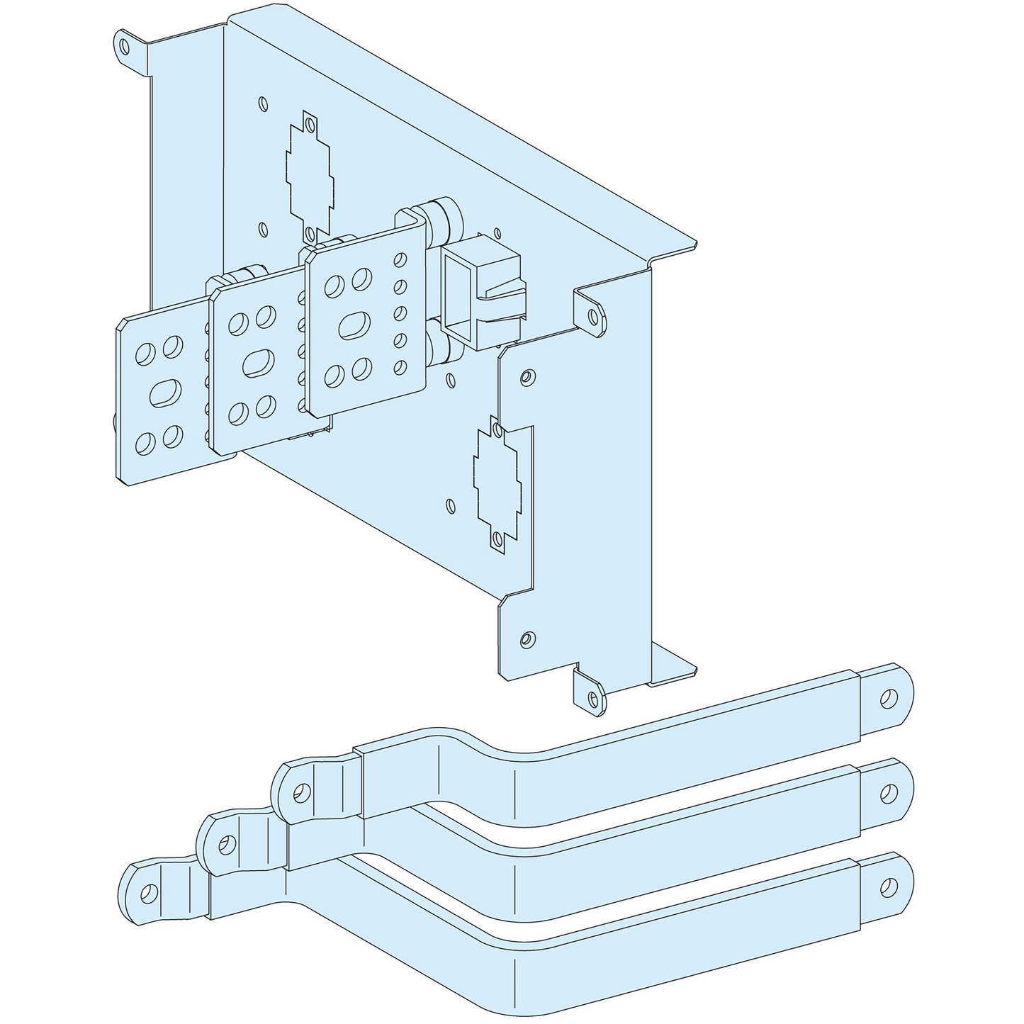 Schneider Electric-LVS04455-PrismaSeT P - Raccordement aval reporté NSX400/630 - fixe Cde manet. - 3P