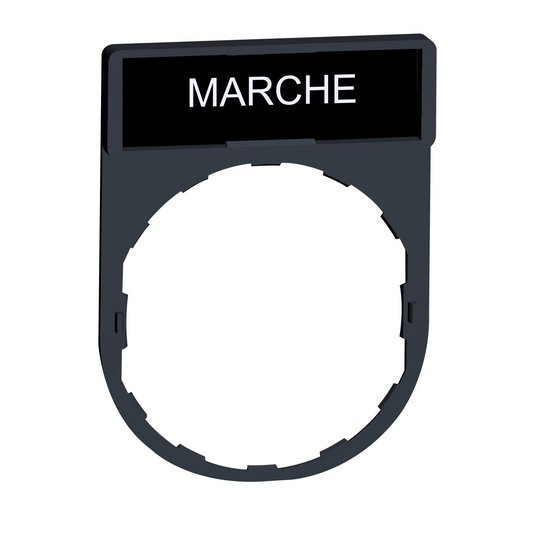 Schneider Electric-ZBY2103-Harmony - porte-étiquette 30x40 + étiquette 'MARCHE' 8x27 - blanc/noir