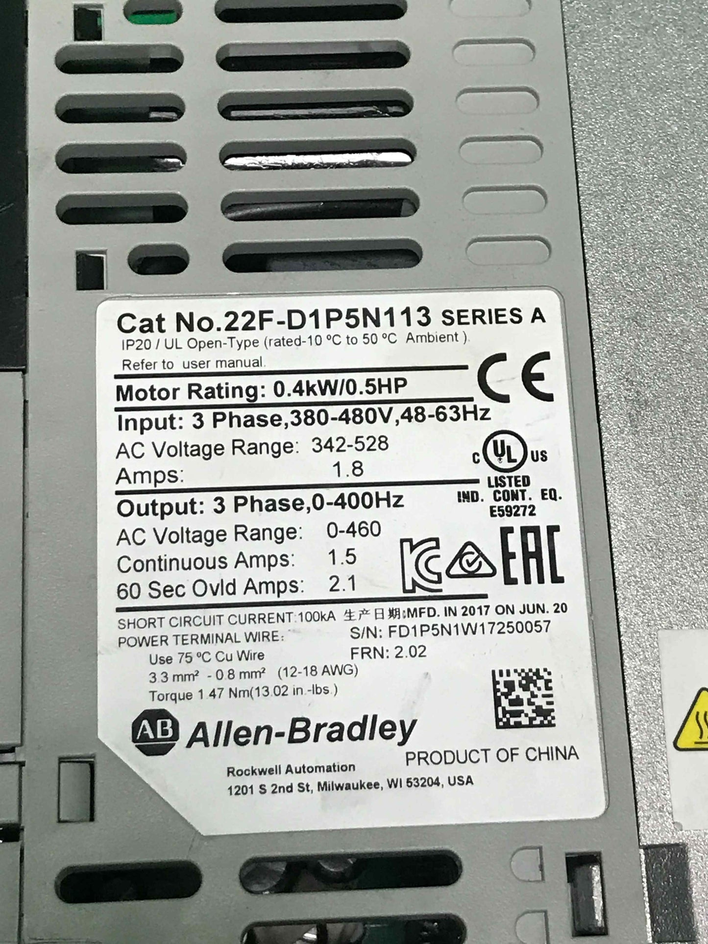 Allen-Bradley-22F-D1P5N113/22FD1P5N113