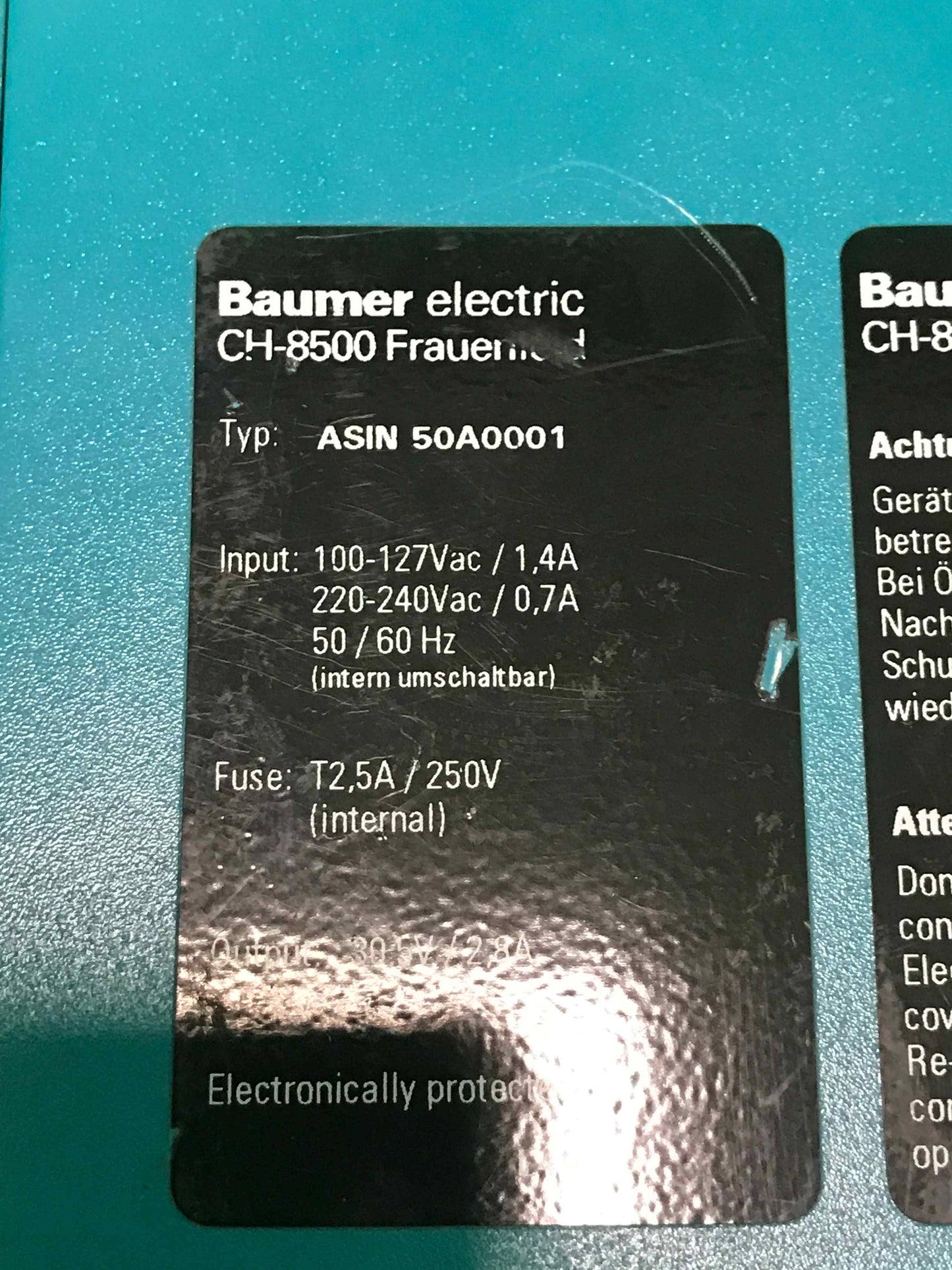 Baumer-ASIN 50A0001/ASIN50A0001