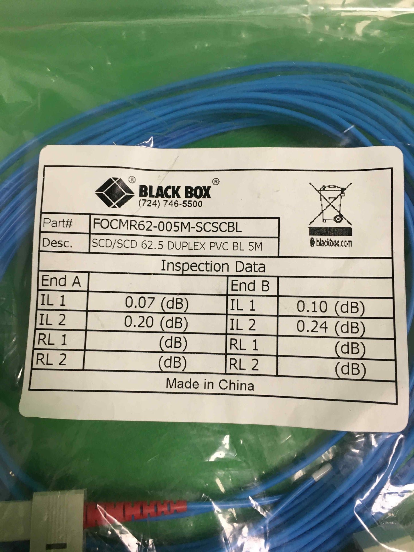 BLACK BOX-FOCMR62-005M-SCSCBL/FOCMR62005MSCSCBL