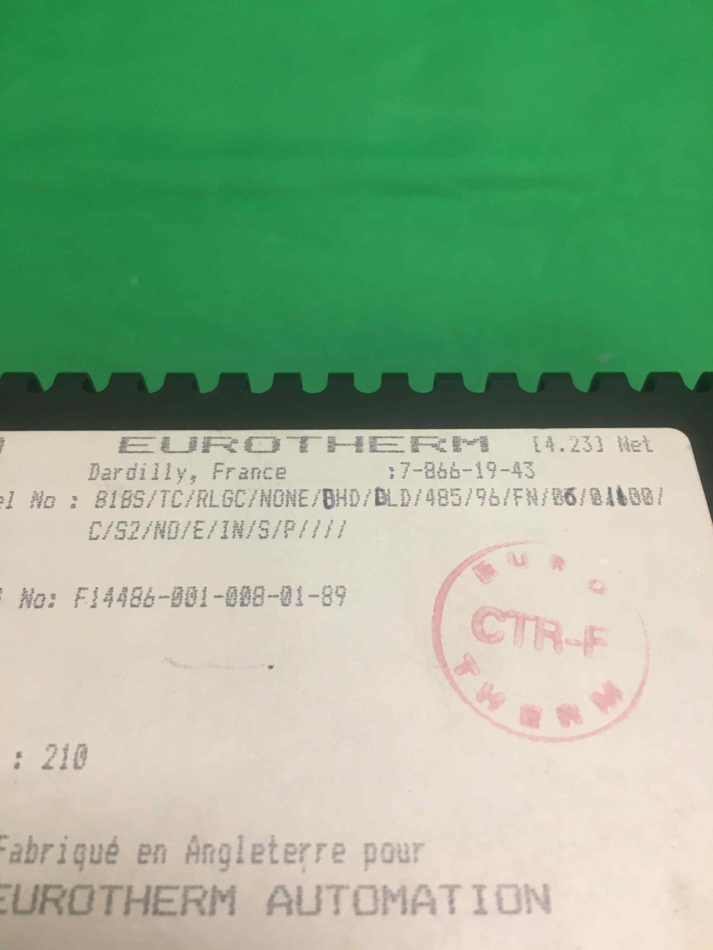 EUROTHERM AUTOMATION-818S TC RLGC NONE DHD DLD 485 96 FN 06 0 01600