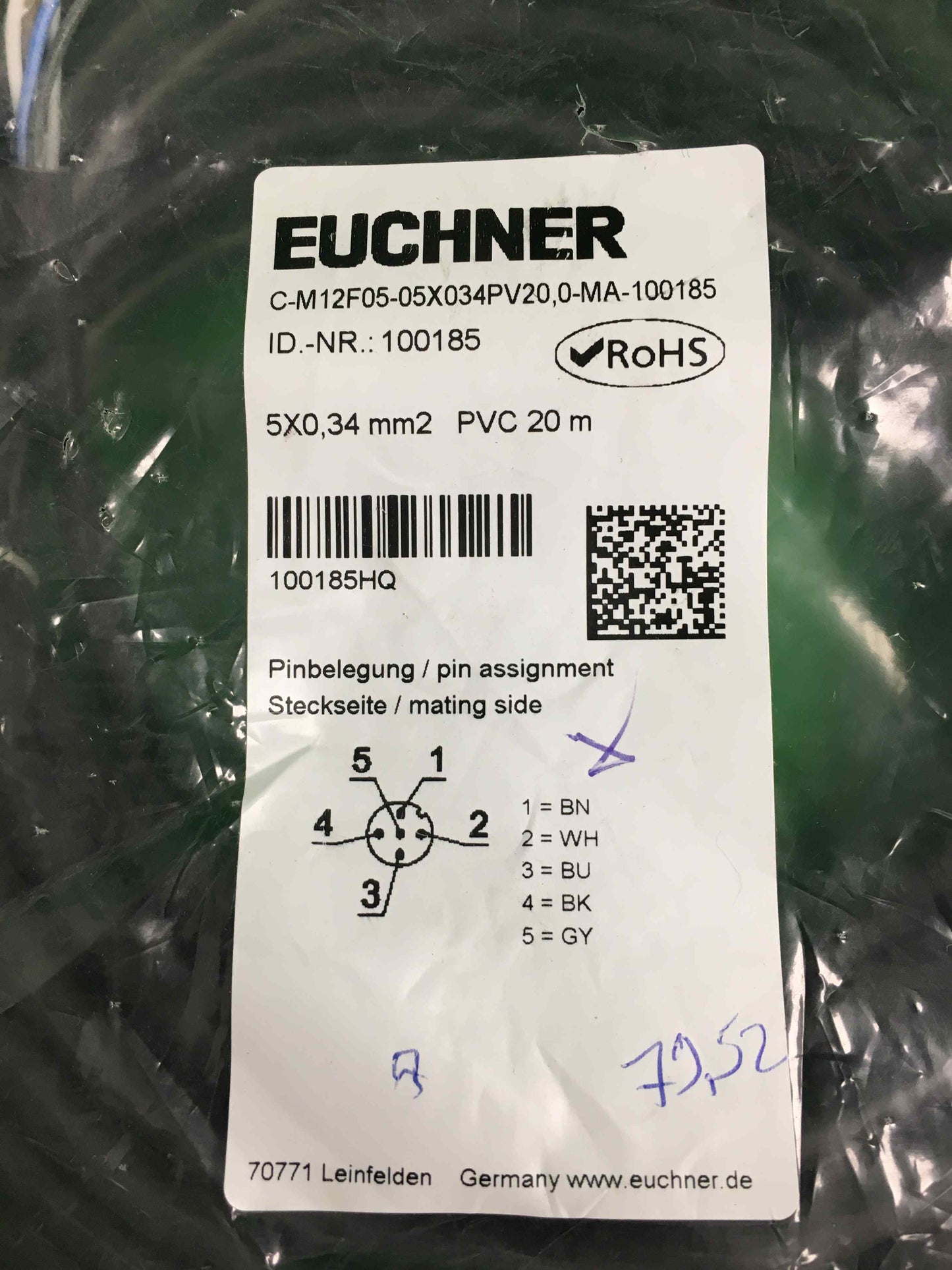 EUCHNER-C-M12F05-05X034PV20,0-MA-100185/CM12F0505X034PV200MA100185