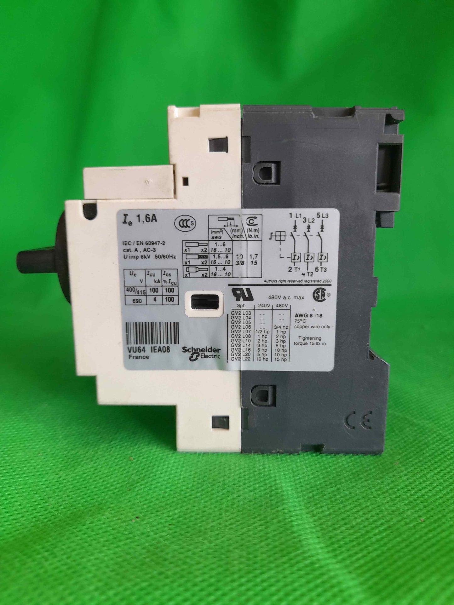 Schneider Electric-GV2-L06 1.6A/GV2L0616A